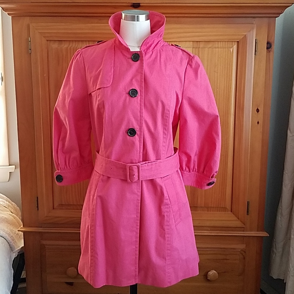 Banana Republic Bubblegum Pink Trench Coat Jacket